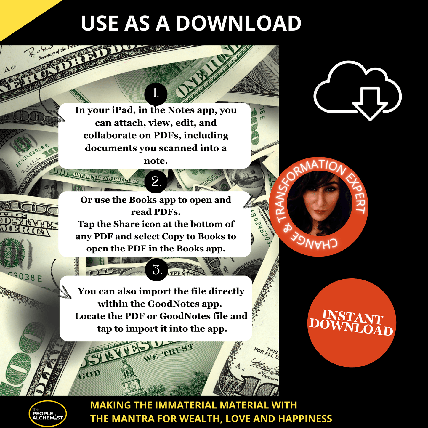 Use as download in your iPad in the Notes apps or  the Books app. Ir import file directly within GoodNotes app. Made by a Change and transformation expert. Instant download after purchase