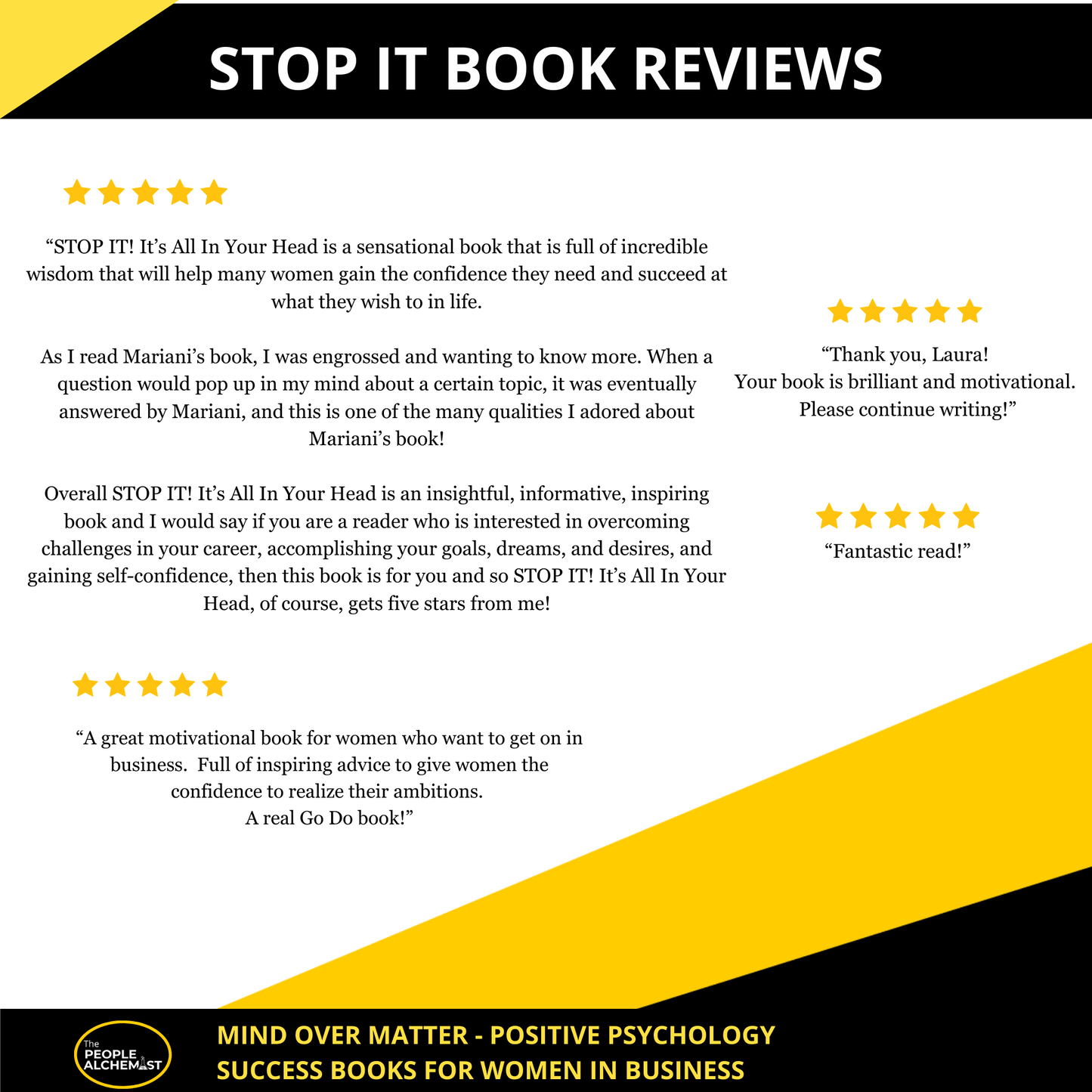 STOP IT book reviews. A few five star reviews for the book stop it