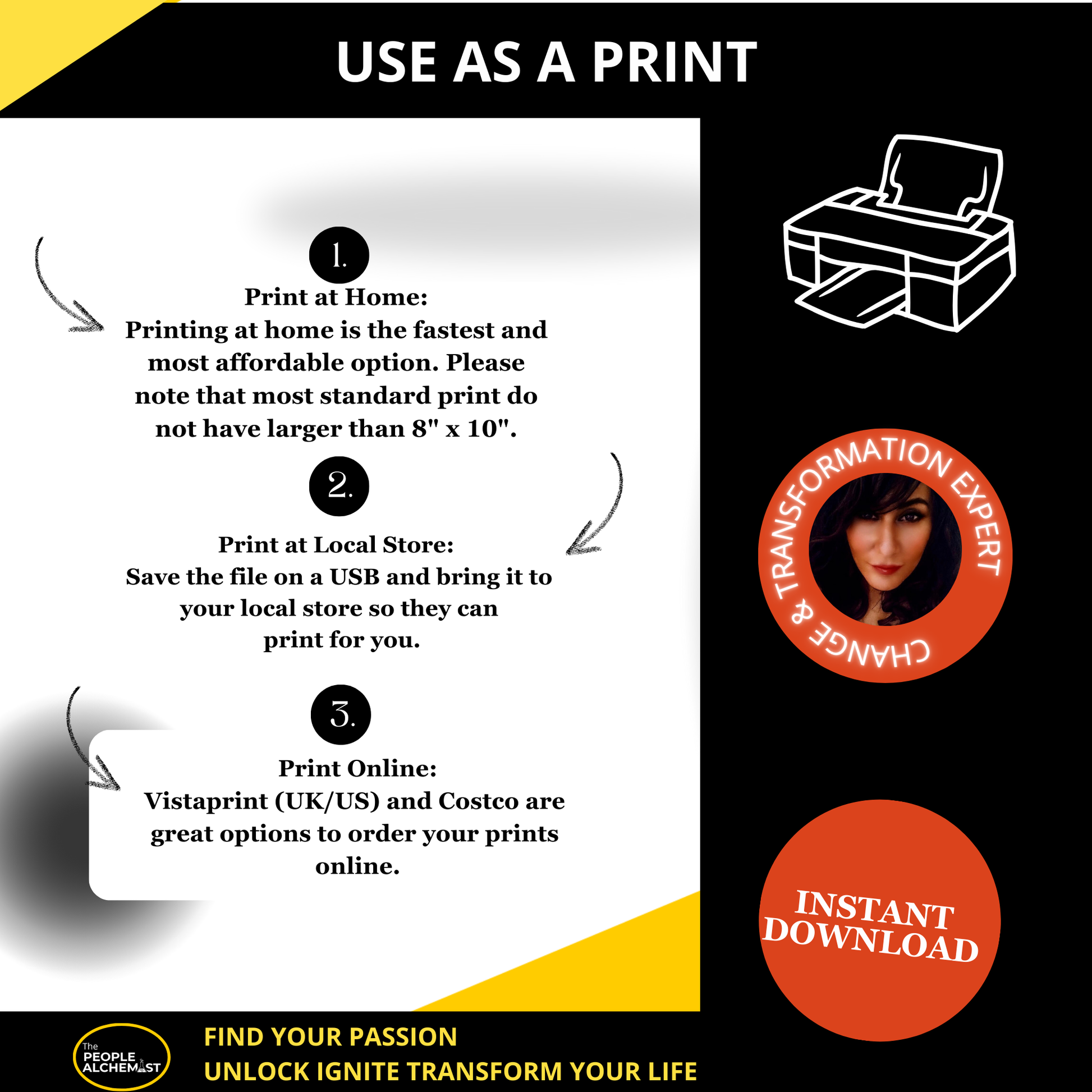 Use as a print: print at home, print at local store or print online. Instant download digital workbook and journal printable